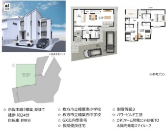 枚方市 楠葉面取町 新築一戸建て